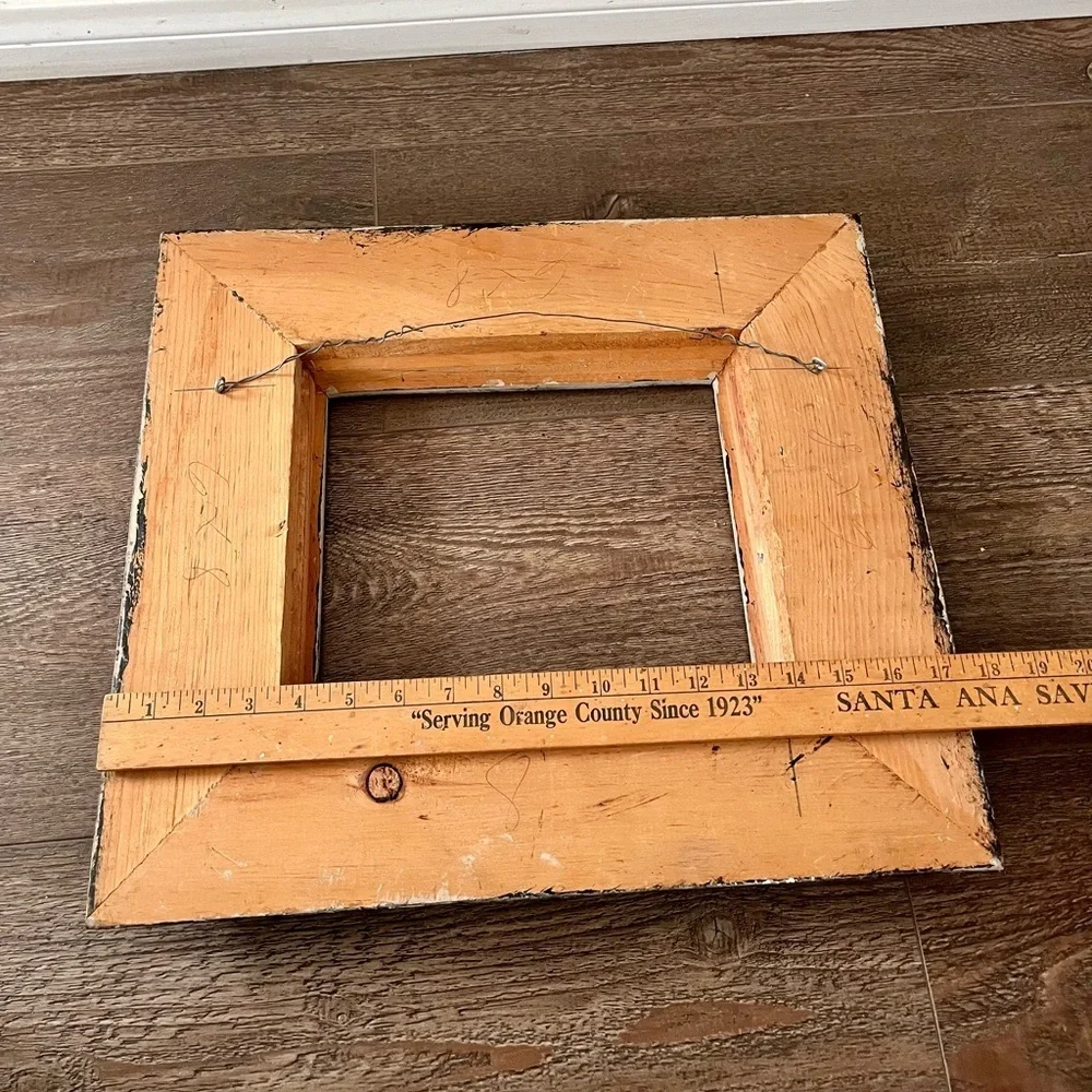 Vintage Ornate wooden Distressed Gray Picture Frame 15/17.5 Inch
